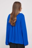 Блузка Tommy Hilfiger жіноча однотонна колір блакитний