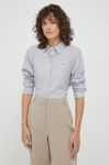 Бавовняна сорочка Tommy Hilfiger жіноча колір синій regular класичний комір (3617503)