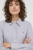 Бавовняна сорочка Tommy Hilfiger жіноча колір синій regular класичний комір (3617503)