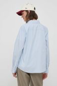 Бавовняна сорочка Tommy Hilfiger жіноча regular класичний комір колір блакитний (3424229)