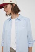Бавовняна сорочка Tommy Hilfiger жіноча regular класичний комір колір блакитний (3424229)