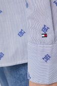 Бавовняна сорочка Tommy Hilfiger жіноча relaxed класичний комір колір блакитний (3466204)