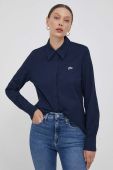 Бавовняна сорочка Lacoste жіноча колір синій regular класичний комір