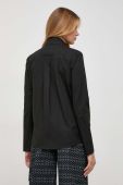Сорочка Patrizia Pepe жіноча колір чорний regular класичний комір