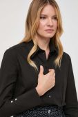 Сорочка Patrizia Pepe жіноча колір чорний regular класичний комір