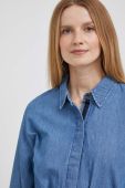 Джинсова блузка Dkny жіноча однотонна колір блакитний