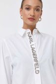 Бавовняна сорочка Karl Lagerfeld жіноча колір білий regular класичний комір (3515266)