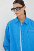 Сорочка Stine Goya жіноча relaxed класичний комір колір блакитний