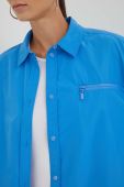 Сорочка Stine Goya жіноча relaxed класичний комір колір блакитний