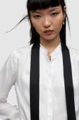 Сорочка AllSaints WH020Z TONI SHIRT жіноча колір білий regular зі стійкою