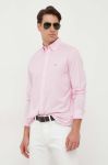 Бавовняна сорочка Tommy Hilfiger чоловіча колір рожевий regular комір button-down (3324841)