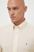 Бавовняна сорочка Tommy Hilfiger чоловіча колір бежевий regular комір button-down