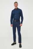 Бавовняна сорочка Tommy Hilfiger чоловіча колір синій regular комір button-down (3327759)