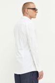 Бавовняна сорочка HUGO чоловіча колір білий slim класичний комір (3381349)