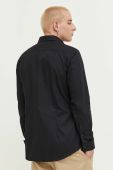 Бавовняна сорочка HUGO чоловіча колір чорний slim