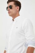 Бавовняна сорочка Polo Ralph Lauren чоловіча колір білий slim комір button-down (3429275)