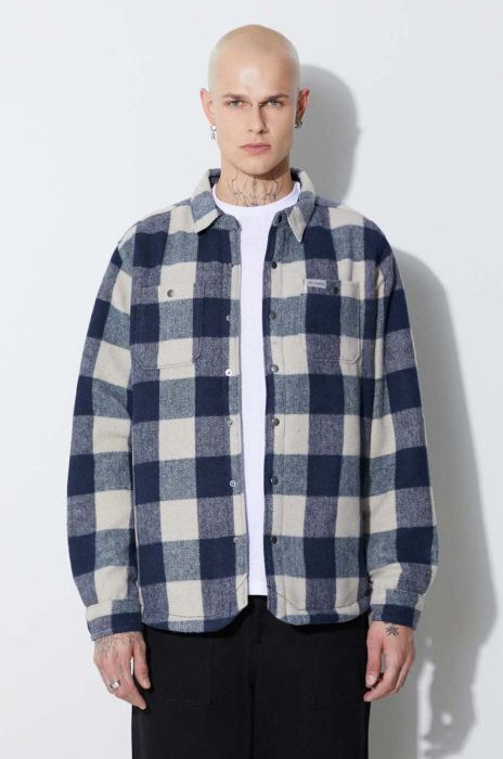 Сорочка Columbia чоловіча колір синій regular класичний комір