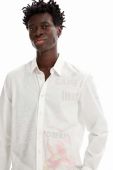 Бавовняна сорочка Desigual чоловіча колір білий regular класичний комір (3477284)