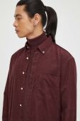 Вельветова сорочка Marc O'Polo колір бордовий regular класичний комір