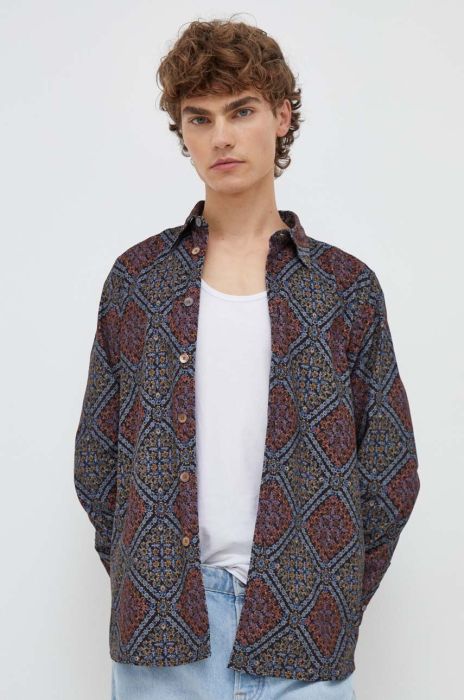 Бавовняна сорочка PS Paul Smith чоловіча колір чорний regular класичний комір