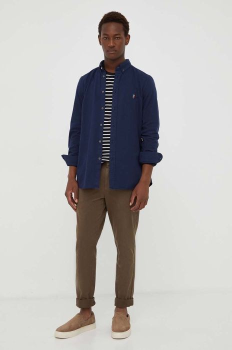 Бавовняна сорочка PS Paul Smith чоловіча колір синій regular комір button-down