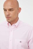 Бавовняна сорочка Gant чоловіча колір рожевий regular комір button-down