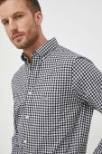 Бавовняна сорочка Gant чоловіча колір чорний regular комір button-down (3543484)