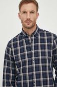 Бавовняна сорочка Tommy Hilfiger чоловіча колір синій slim комір button-down (3564070)