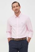 Бавовняна сорочка Tommy Hilfiger чоловіча колір рожевий regular комір button-down (3585567)