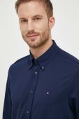 Бавовняна сорочка Tommy Hilfiger чоловіча колір синій slim комір button-down (3533253)