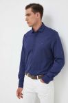 Бавовняна сорочка Tommy Hilfiger чоловіча slim класичний комір колір блакитний (3546488)