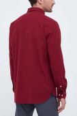 Бавовняна сорочка Tommy Hilfiger чоловіча колір бордовий regular комір button-down (3533278)