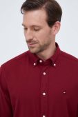 Бавовняна сорочка Tommy Hilfiger чоловіча колір бордовий regular комір button-down (3533278)
