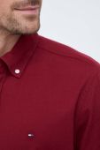 Бавовняна сорочка Tommy Hilfiger чоловіча колір бордовий regular комір button-down (3533278)