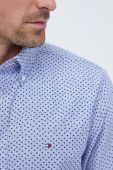 Бавовняна сорочка Tommy Hilfiger чоловіча regular комір button-down колір блакитний (3533288)