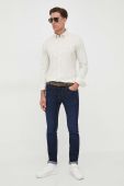 Сорочка Tommy Hilfiger чоловіча колір бежевий slim комір button-down