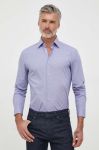 Сорочка BOSS чоловіча колір фіолетовий slim класичний комір (3485730)