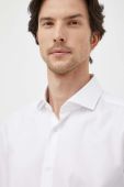 Бавовняна сорочка BOSS чоловіча колір білий regular з італійським коміром