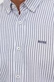 Бавовняна сорочка BOSS чоловіча колір синій regular комір button-down