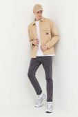 Бавовняна сорочка Tommy Jeans чоловіча колір бежевий relaxed класичний комір