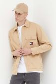 Бавовняна сорочка Tommy Jeans чоловіча колір бежевий relaxed класичний комір
