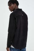 Вельветова сорочка Tommy Jeans колір чорний regular класичний комір