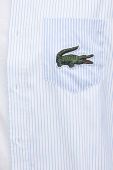 Бавовняна сорочка Lacoste чоловіча relaxed комір button-down колір блакитний