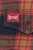 Бавовняна сорочка Superdry чоловіча колір помаранчевий regular класичний комір