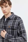 Сорочка з домішкою вовни Superdry колір чорний regular класичний комір
