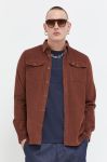 Вельветова сорочка Superdry колір коричневий regular класичний комір