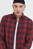 Бавовняна сорочка Superdry чоловіча колір червоний regular комір button-down