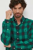 Бавовняна сорочка Polo Ralph Lauren чоловіча колір зелений regular комір button-down (3523514)