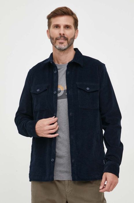 Сорочка Barbour чоловіча колір синій regular класичний комір