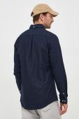 Бавовняна сорочка Barbour Oxtown чоловіча колір синій slim комір button-down